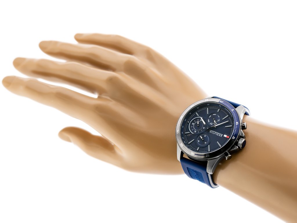 Buy Tommy Hilfiger Mens Quartz Silicone Strap Blue Dial 46mm Watch - 1791721 in Pakistan