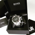 Buy Hugo Boss Mens Chronograph Quartz Stainless Steel Black Dial 46mm Watch - 1512965 in Pakistan