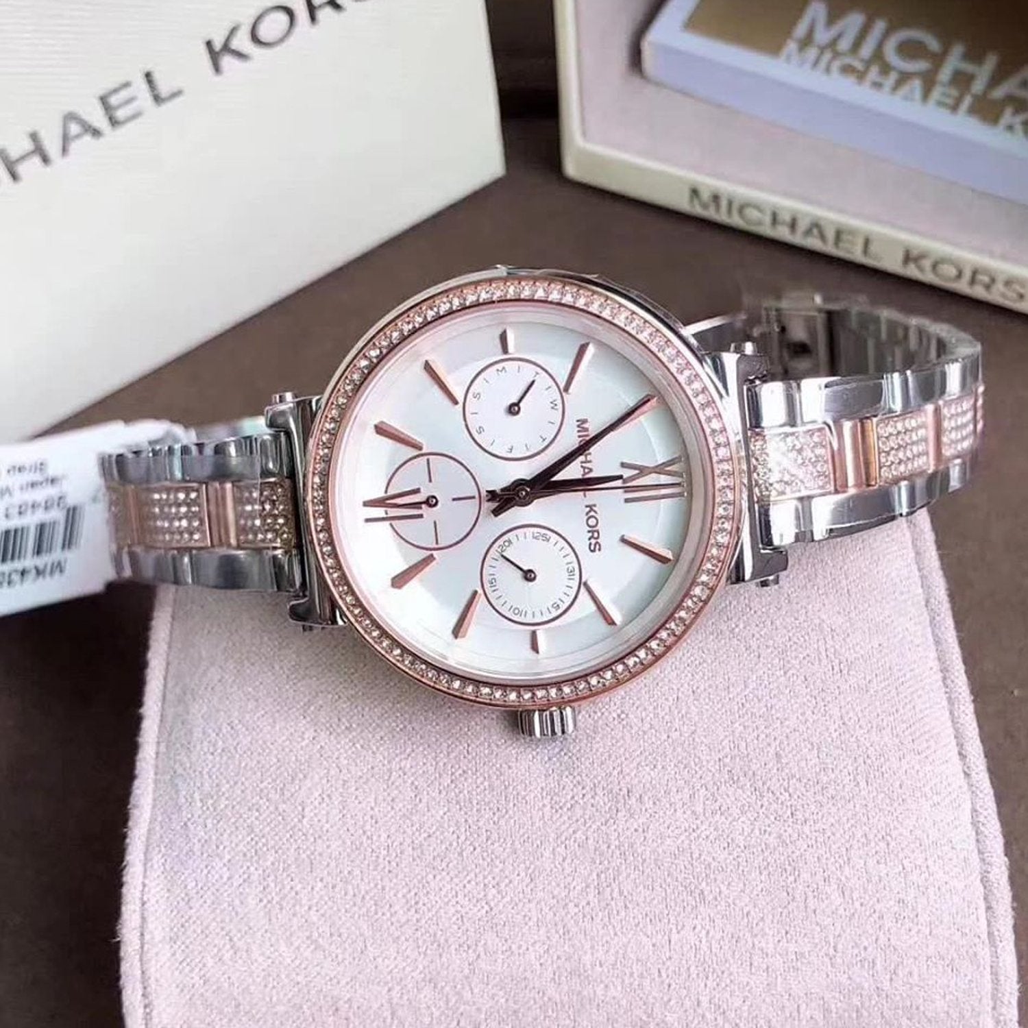 Buy Michael Kors Women's Sofie White Dial Two Tone Stainless Steel Strap Watch  - Mk4353 in Pakistan