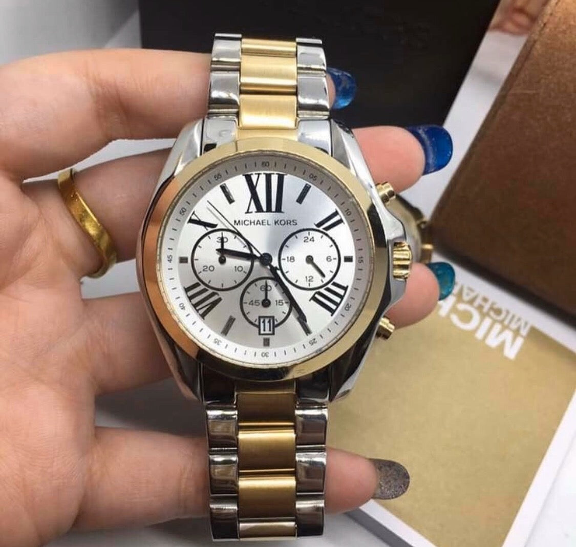 Buy Michael Kors Womens Quartz Two-tone Stainless Steel Silver Dial 39mm Watch - Mk5855 in Pakistan