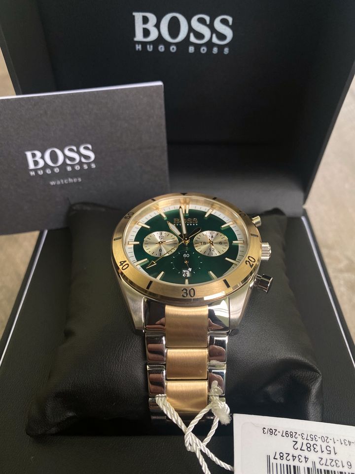 Buy Hugo Boss Mens Chronograph Quartz Stainless Steel Green Dial 44mm Watch - 1513872 in Pakistan