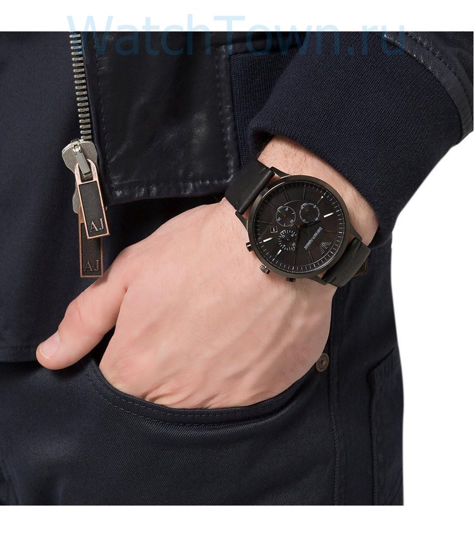 Buy Emporio Armani Sportivo Black Dial Brown Leather Strap Watch for Men - AR2462 in Pakistan