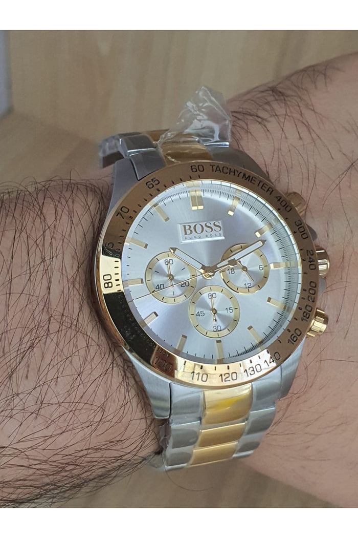 Buy Hugo Boss Mens Chronograph Two-tone Silver Dial Watch - 1512960 in Pakistan