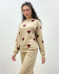 Buy Sajiero Fleece Pajama Set – Heart Cozy - Beige in Pakistan