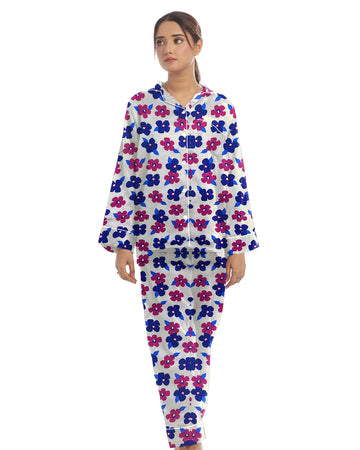 Buy Sajiero Linen Pajama Suit with Scrunchie - Dream Flora in Pakistan