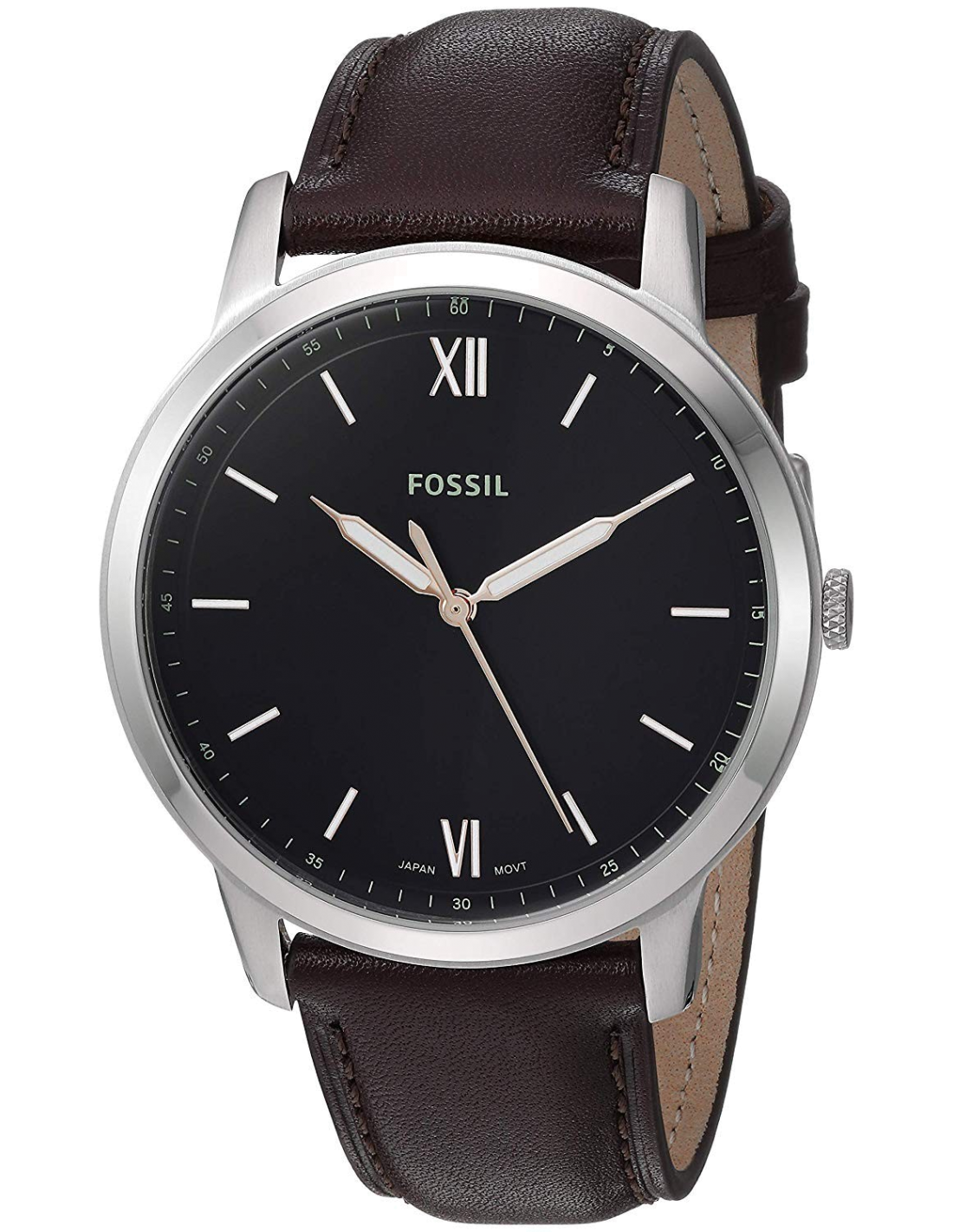 Buy Minimalist Black Dial Brown Leather Strap Watch For Men in Pakistan