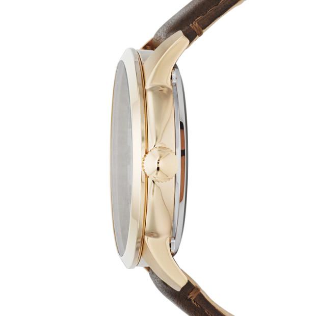 Buy The Minimalist Gold Dial Brown Leather Strap Watch For Men in Pakistan