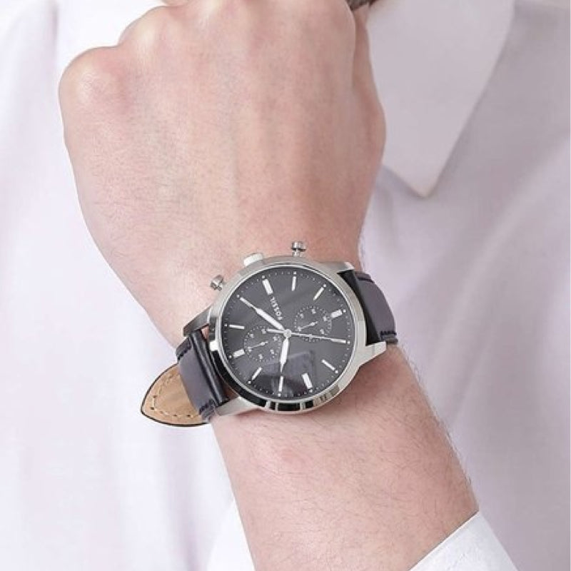 Buy Fossil Men's Quartz Leather Strap Black Dial 44mm Watch FS5396 in Pakistan