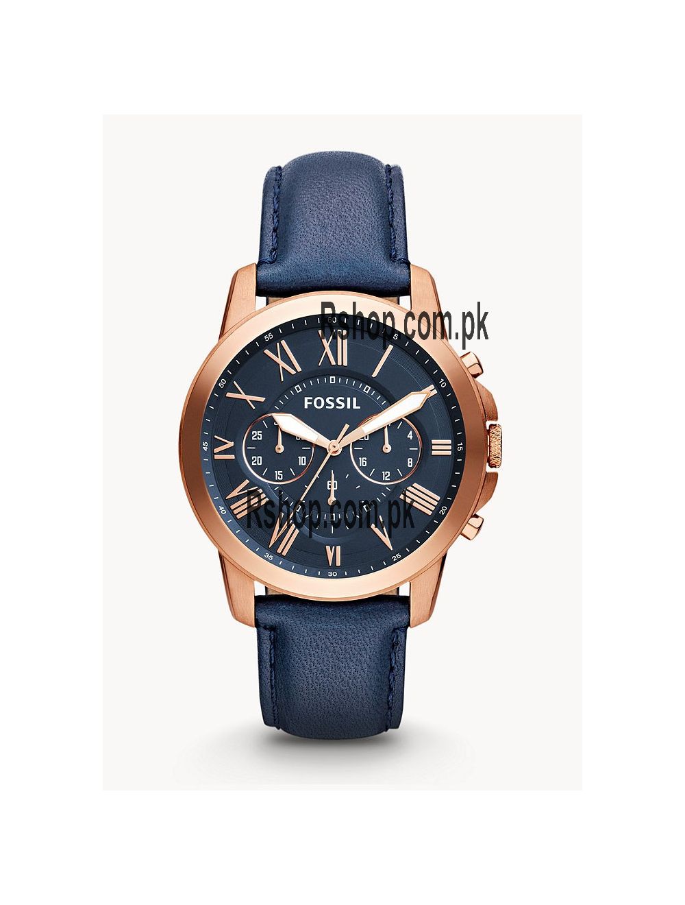 Buy Fossil Men's Quartz Chronograph Blue Leather Strap Blue Dial 44mm Watch FS4835 in Pakistan