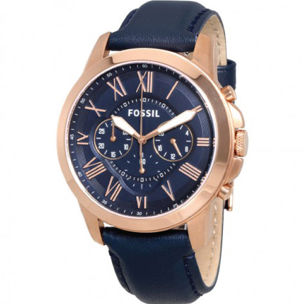 Buy Fossil Men's Quartz Chronograph Blue Leather Strap Blue Dial 44mm Watch FS4835 in Pakistan