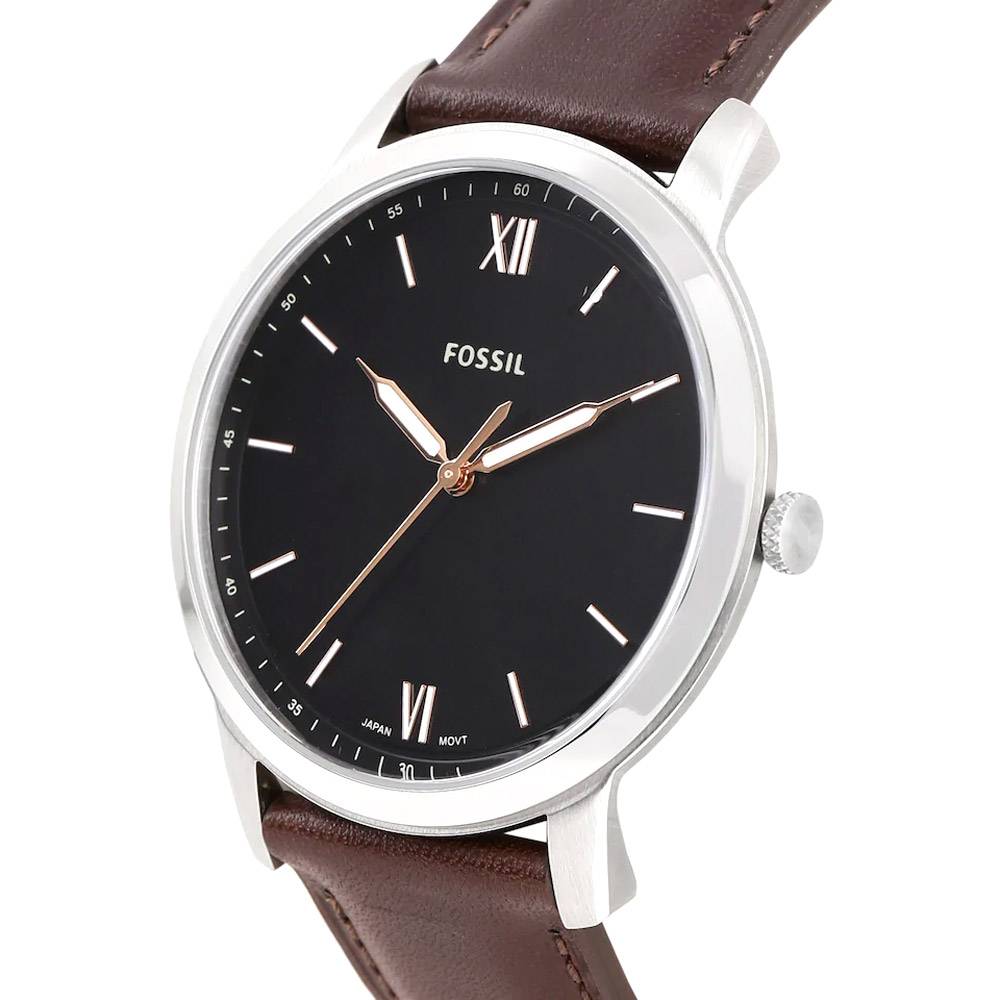 Buy Minimalist Black Dial Brown Leather Strap Watch For Men in Pakistan