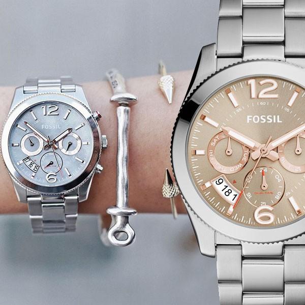 Buy Perfect Boyfriend Taupe Dial Silver Steel Strap Watch For Women in Pakistan