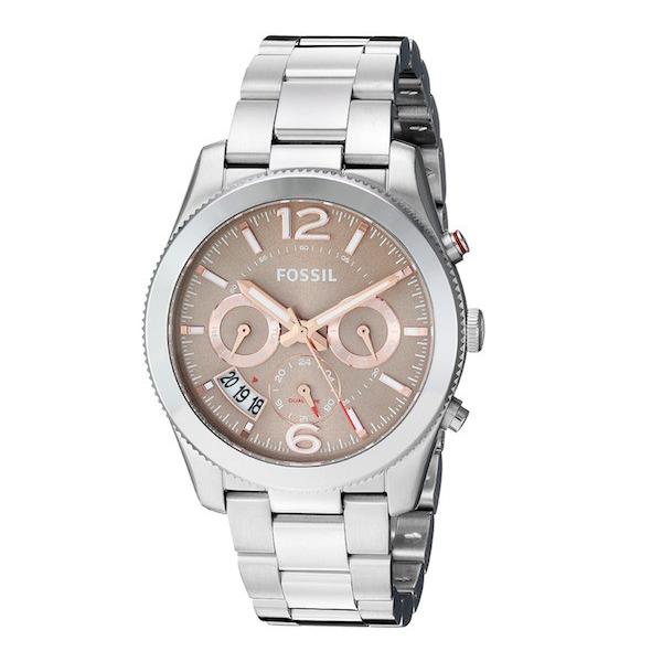 Buy Perfect Boyfriend Taupe Dial Silver Steel Strap Watch For Women in Pakistan