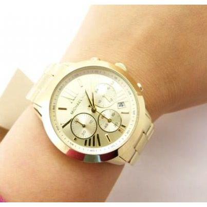 Buy Michael Kors Runway Gold Stainless Steel Gold Dial Chronograph Quartz Watch For Ladies - Mk5777 in Pakistan