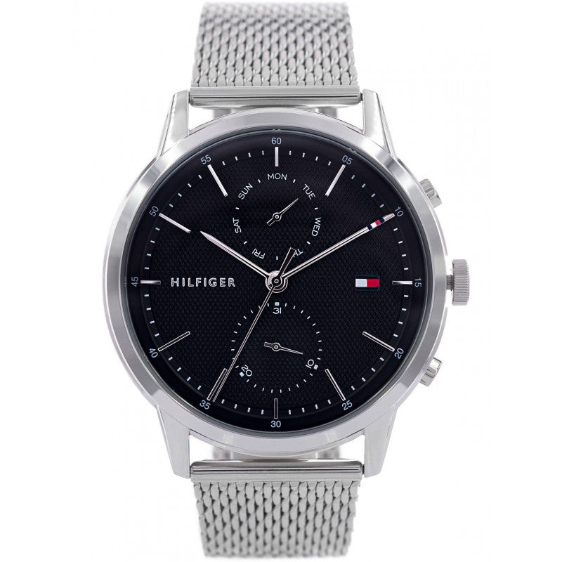 Buy Tommy Hilfiger Easton Black Dial Silver Mesh Bracelet Watch for Men - 1710433 in Pakistan