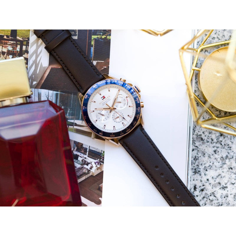 Buy Tommy Hilfiger Owen White Dial Brown Leather Strap Watch for Men - 1791966 in Pakistan