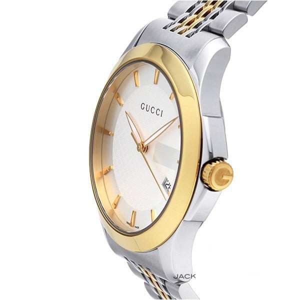 Buy Gucci G Timeless Silver Dial Two Tone Steel Strap Watch for Men - YA126409 in Pakistan