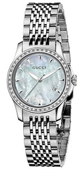 Buy Gucci G Timeless Mother of Pearl Dial with Diamonds Silver Steel Strap Watch for Women - YA126506 in Pakistan