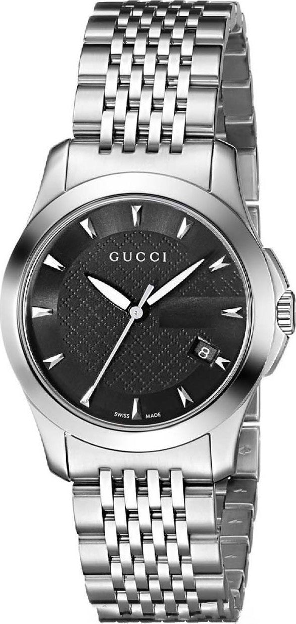 Buy Gucci G Timeless Black Dial Silver Steel Strap Watch for Women - YA126502 in Pakistan
