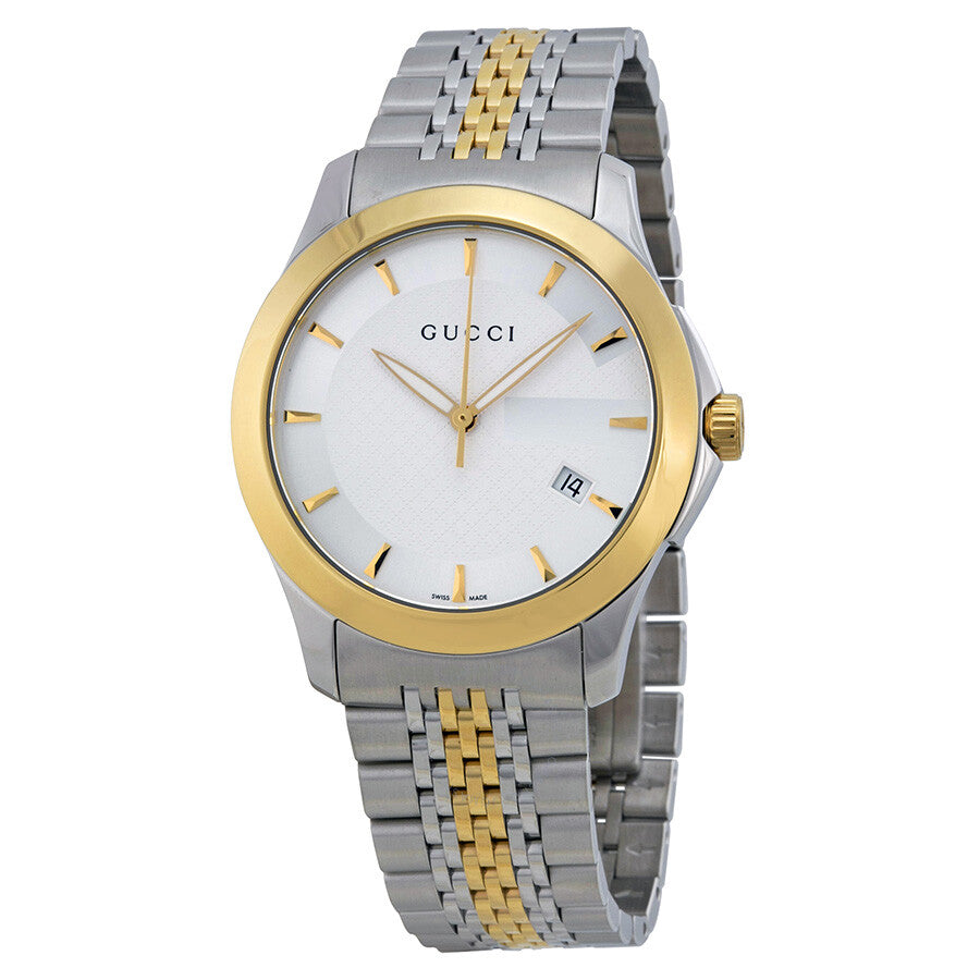 Buy Gucci G Timeless Silver Dial Two Tone Steel Strap Watch for Men - YA126409 in Pakistan