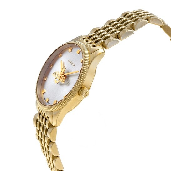 Buy Gucci G Timeless Silver Dial Gold Steel Strap Watch for Women - YA126521 in Pakistan