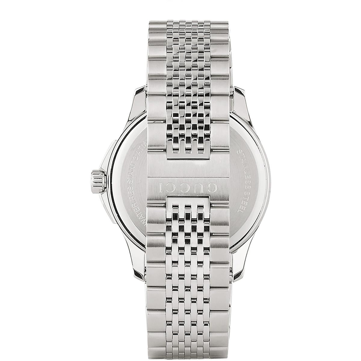 Buy Gucci G Timeless Brown Diamond Dial Silver Steel Strap Watch for Men - YA126412 in Pakistan