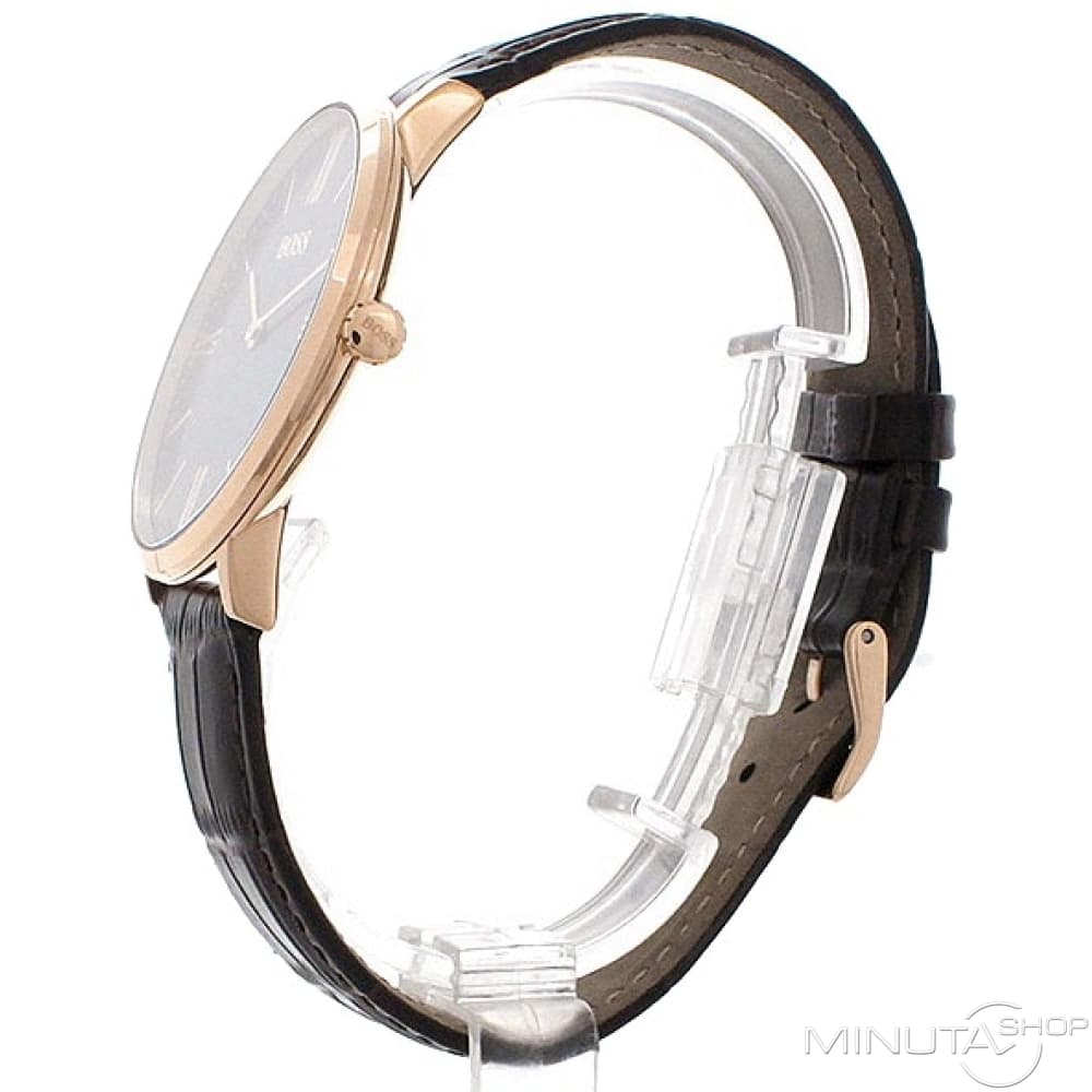 Buy Hugo Boss Mens Quartz Brown Leather Strap Navy Blue Dial 40mm Watch - 1513458 in Pakistan