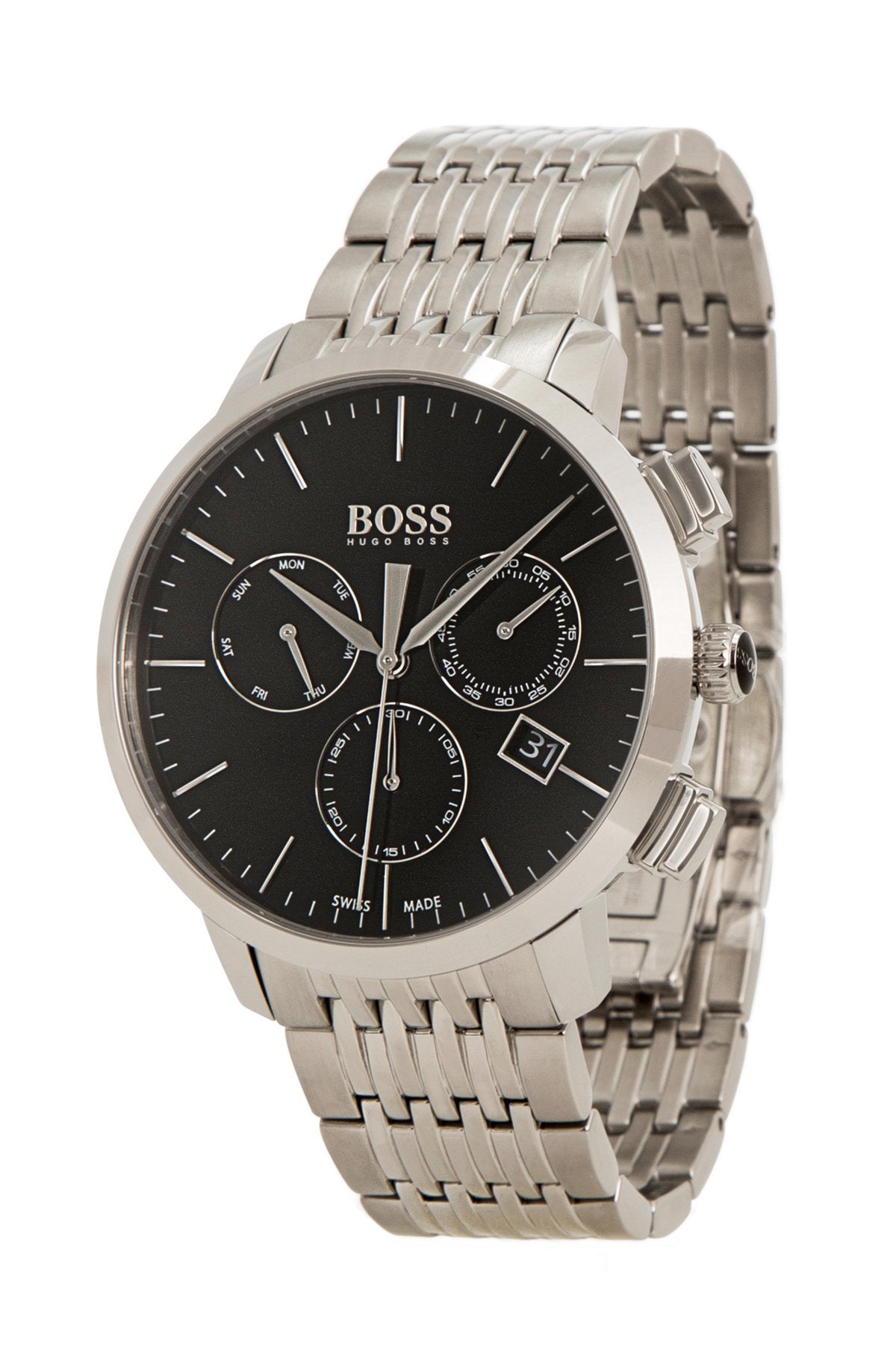 Buy Hugo Boss Stainless Steel Swiss Quartz Chronograph Black Dial Mens Watch - 1513267 in Pakistan