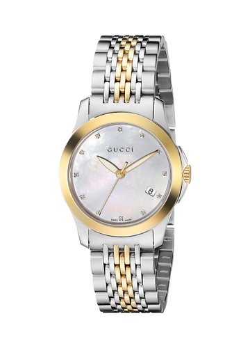 Buy Gucci G Timeless Mother of Pearl Dial Two Tone Steel Strap Watch for Women - YA126513 in Pakistan