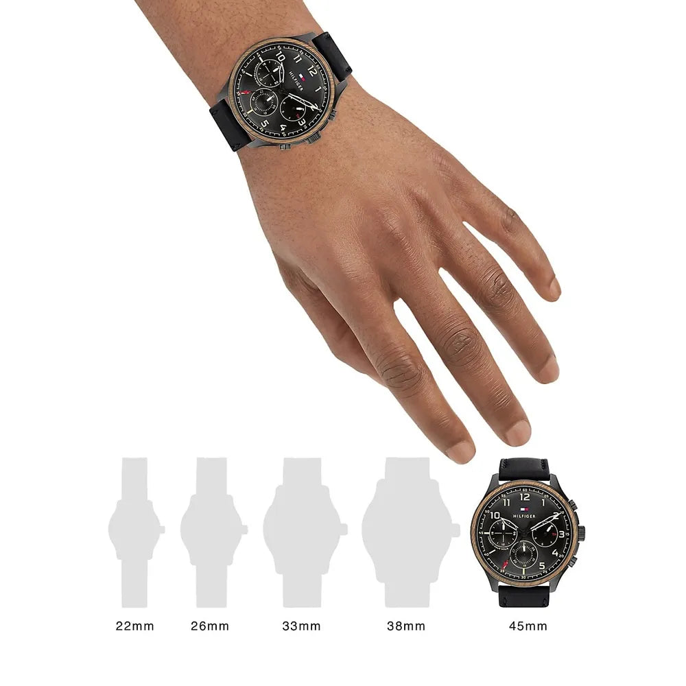 Buy Tommy Hilfiger Asher Black Dial Black Leather Strap Watch for Men - 1791854 in Pakistan