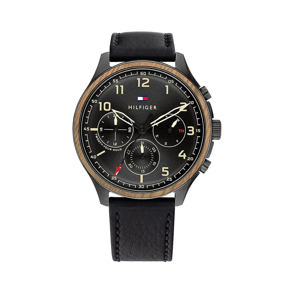 Buy Tommy Hilfiger Asher Black Dial Black Leather Strap Watch for Men - 1791854 in Pakistan