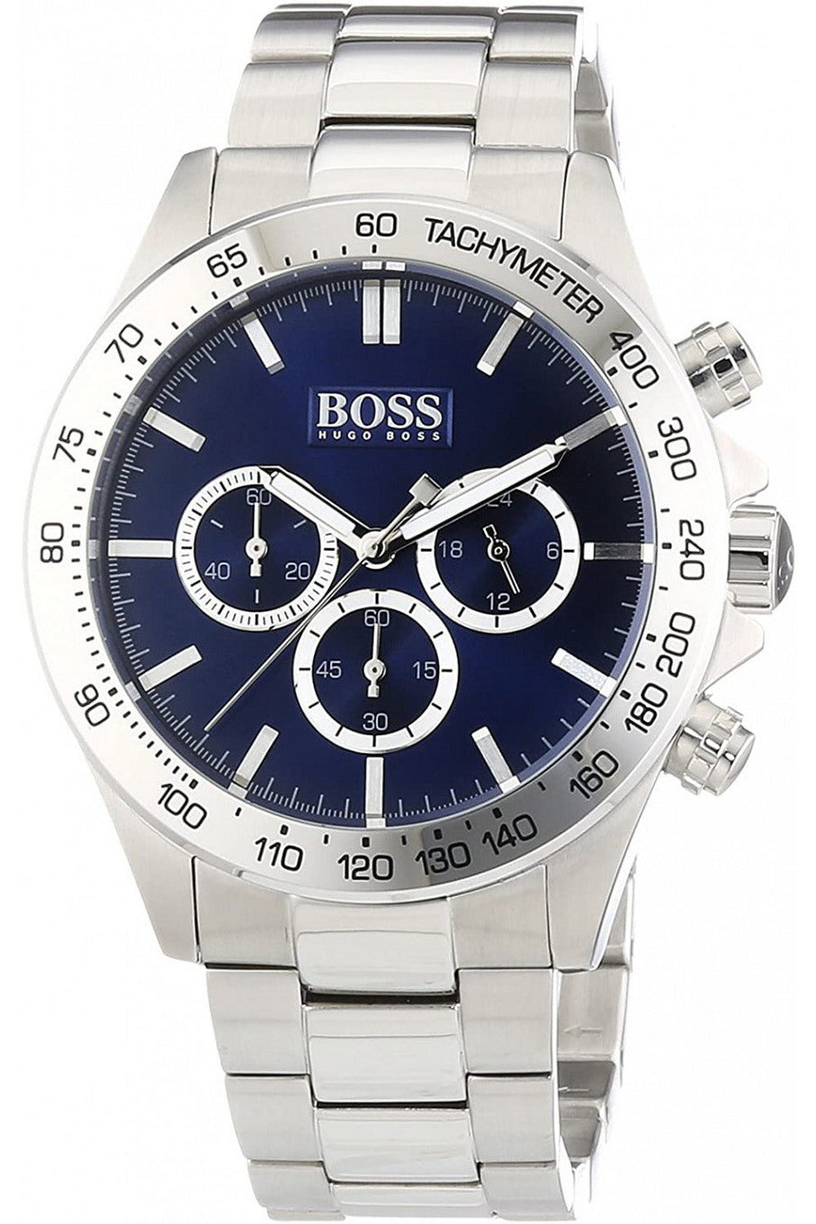 Buy Hugo Boss Mens Chronograph Quartz Stainless Steel Blue Dial 46mm Watch - 1512963 in Pakistan