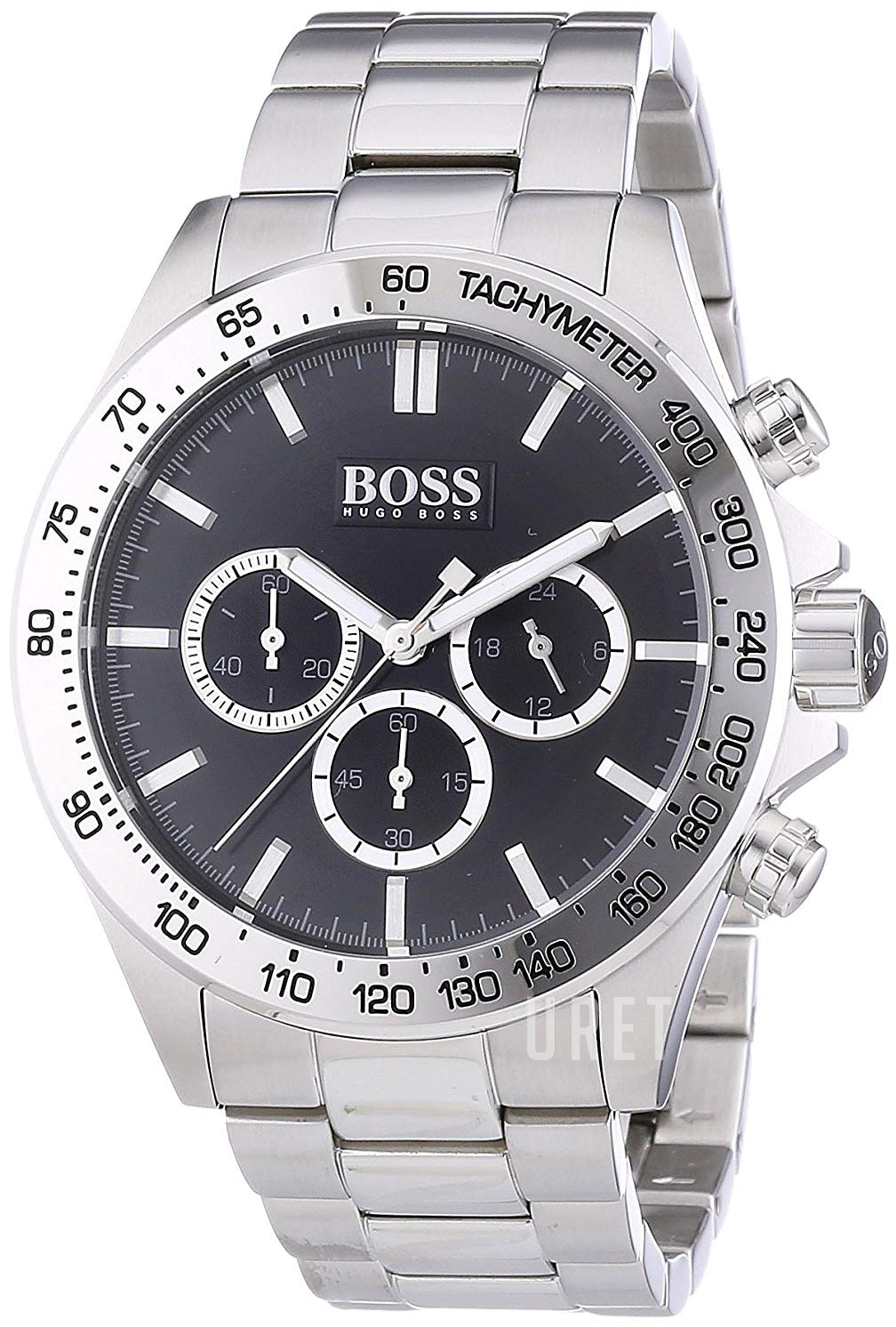 Buy Hugo Boss Mens Chronograph Quartz Stainless Steel Black Dial 46mm Watch - 1512965 in Pakistan
