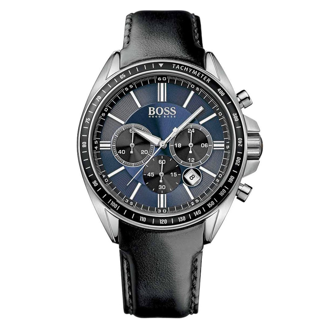 Buy Hugo Boss Drivers Blue Dial Black Leather Strap Watch for Men - 1513077 in Pakistan