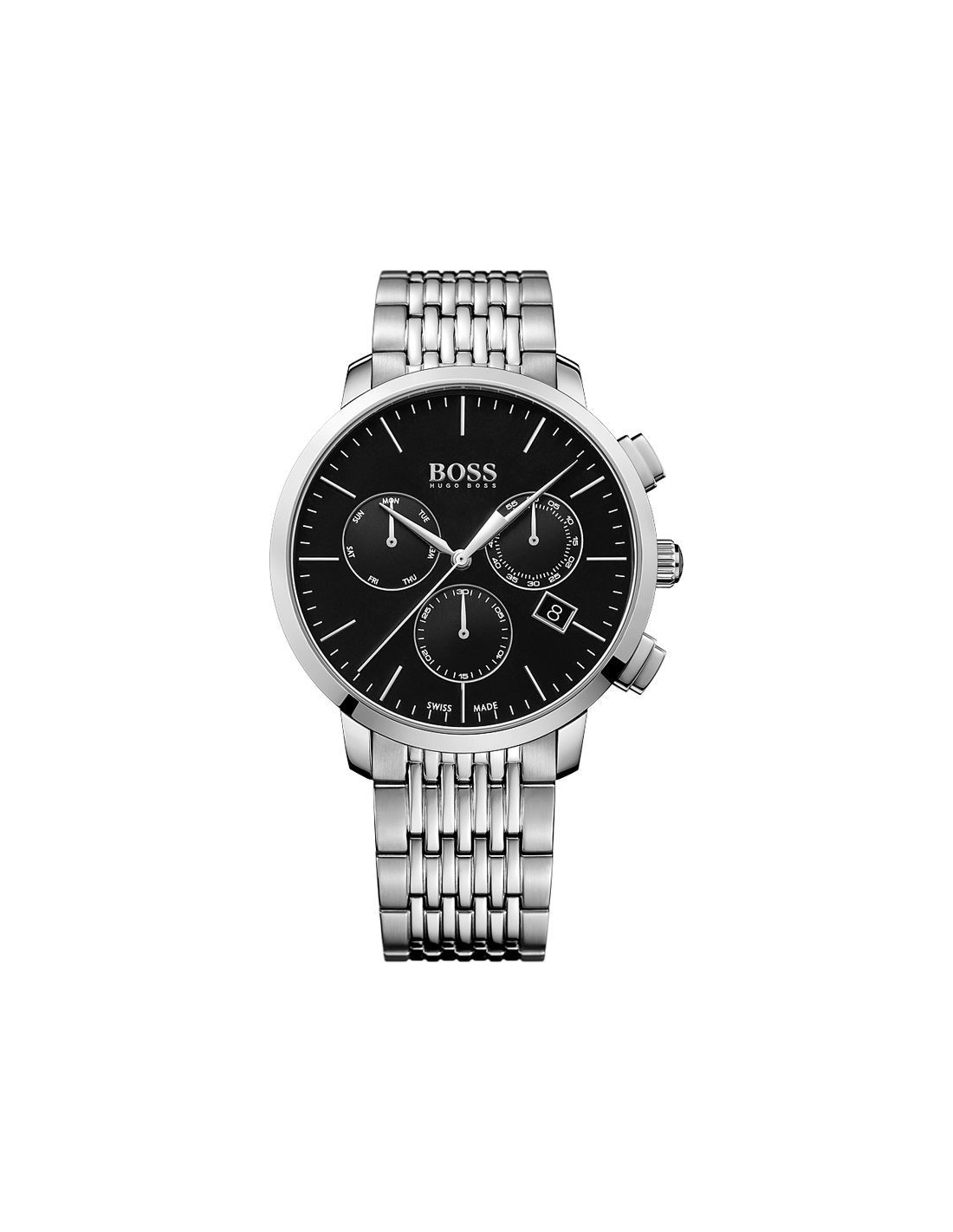 Buy Hugo Boss Stainless Steel Swiss Quartz Chronograph Black Dial Mens Watch - 1513267 in Pakistan