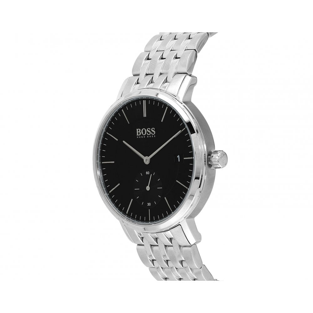 Buy Hugo Boss Mens Chronograph Quartz Silver Stainless Steel Black Dial 40mm Watch - 1513641 in Pakistan