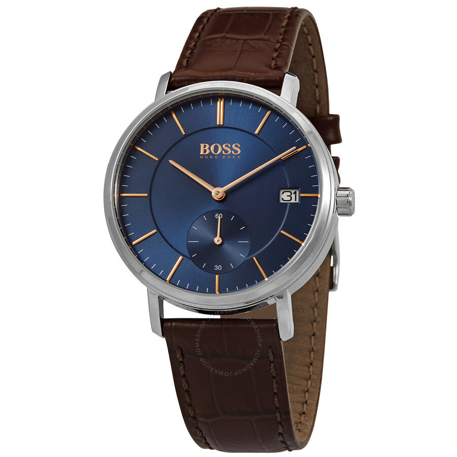 Buy Hugo Boss Grand Corporal Blue Dial Brown Leather Strap Watch for Men - 1513639 in Pakistan