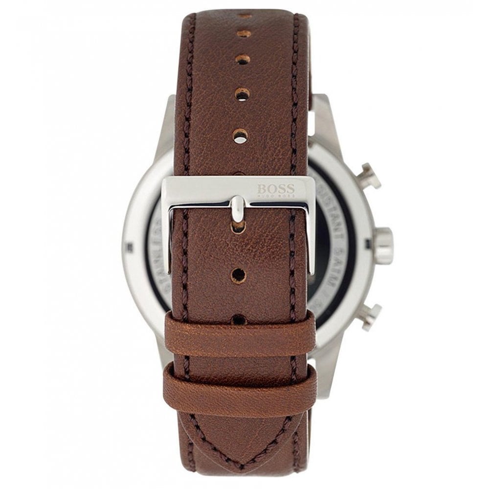 Buy Hugo Boss Mens Quartz Brown Leather Strap Black Dial 44mm Watch - 1513494 in Pakistan