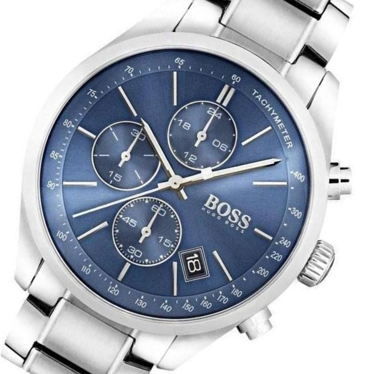 Buy Hugo Boss Mens Chronograph Quartz Stainless Steel Blue Dial 44mm Watch - 1513478 in Pakistan