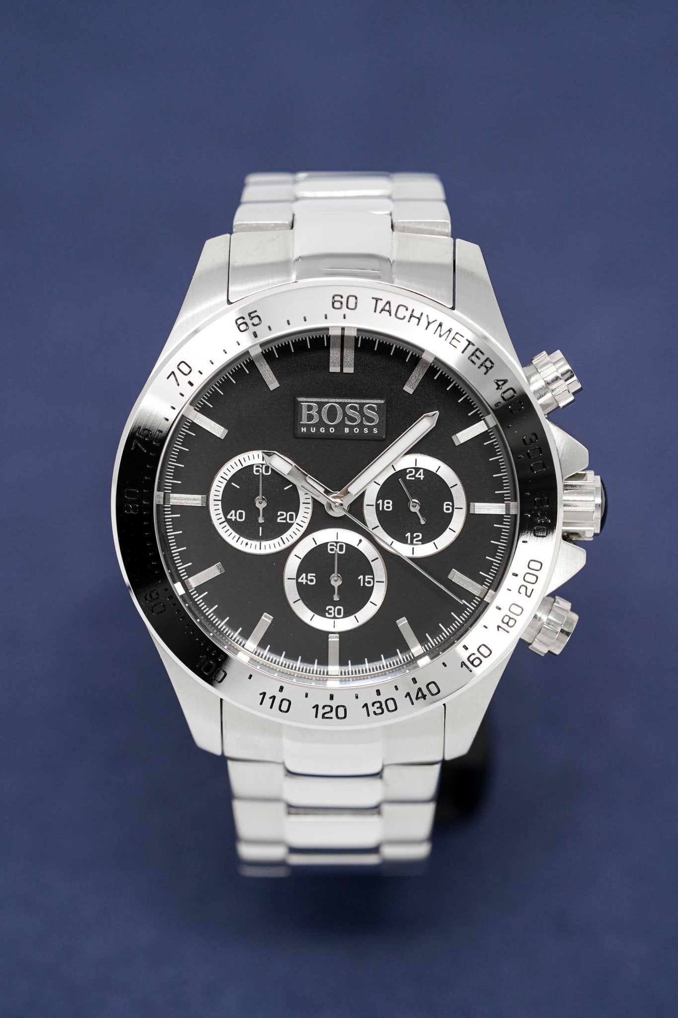 Buy Hugo Boss Mens Chronograph Quartz Stainless Steel Black Dial 46mm Watch - 1512965 in Pakistan