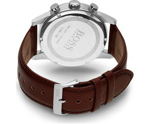 Buy Hugo Boss Mens Quartz Brown Leather Strap Black Dial 44mm Watch - 1513494 in Pakistan