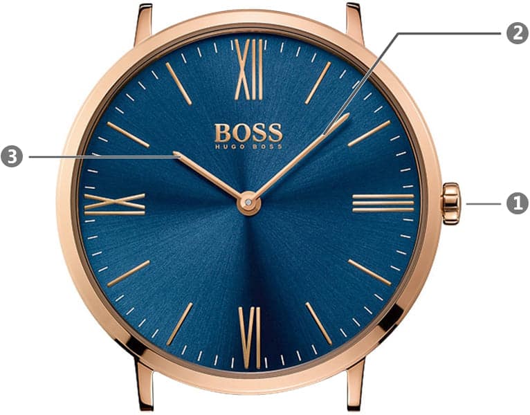 Buy Hugo Boss Mens Quartz Brown Leather Strap Navy Blue Dial 40mm Watch - 1513458 in Pakistan