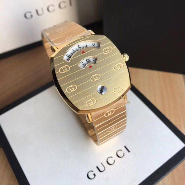 Buy Gucci Grip Gold Dial Gold Stainless Steel Strap Watch for Men - YA157409 in Pakistan