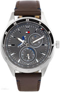 Buy Tommy Hilfiger Austin Grey Dial Brown Leather Strap Watch for Men - 1791637 in Pakistan