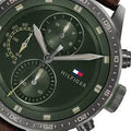 Buy Tommy Hilfiger Mens Quartz Leather Strap Green Dial 46mm Watch - 1791809 in Pakistan