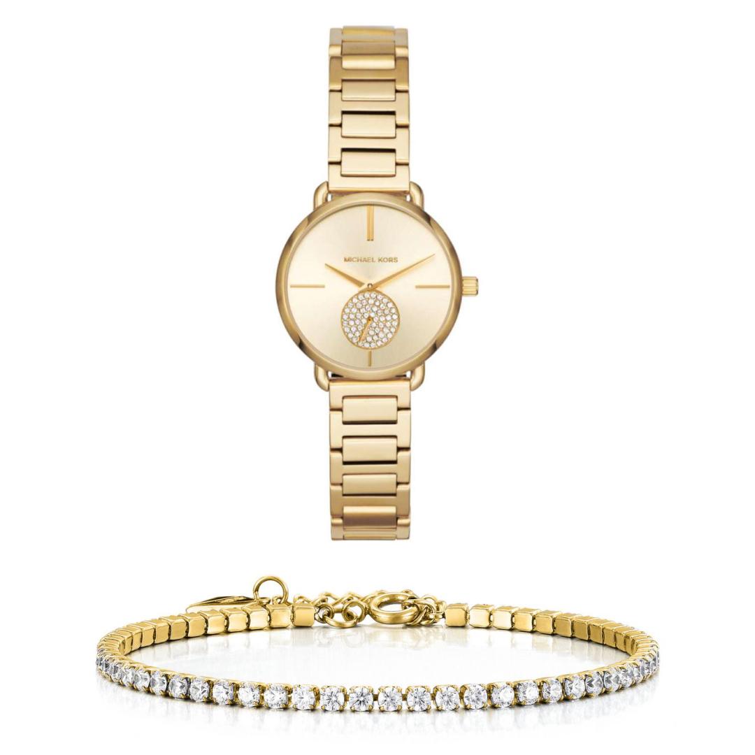 Buy Michael Kors Womens Analog Quartz Stainless Steel Gold Dial 28mm Watch - Mk3838 in Pakistan