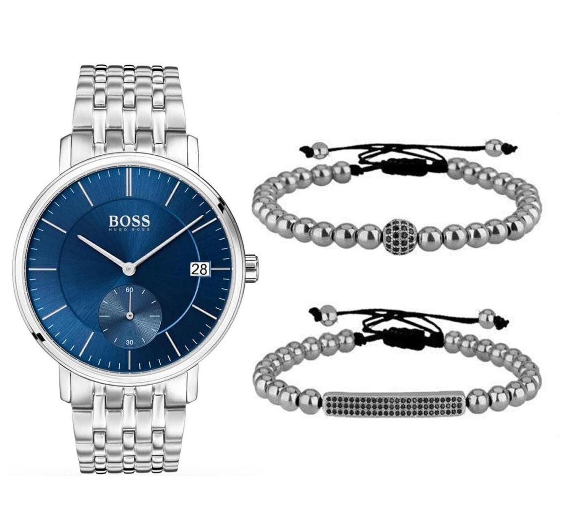 Buy Hugo Boss Mens Quartz Silver Stainless Steel Blue Dial 40mm Watch - 1513642 in Pakistan