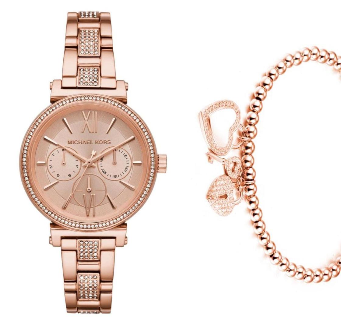 Buy Michael Kors Sofie Rose Gold Dial Rose Gold Steel Strap Watch for Women - MK4354 in Pakistan