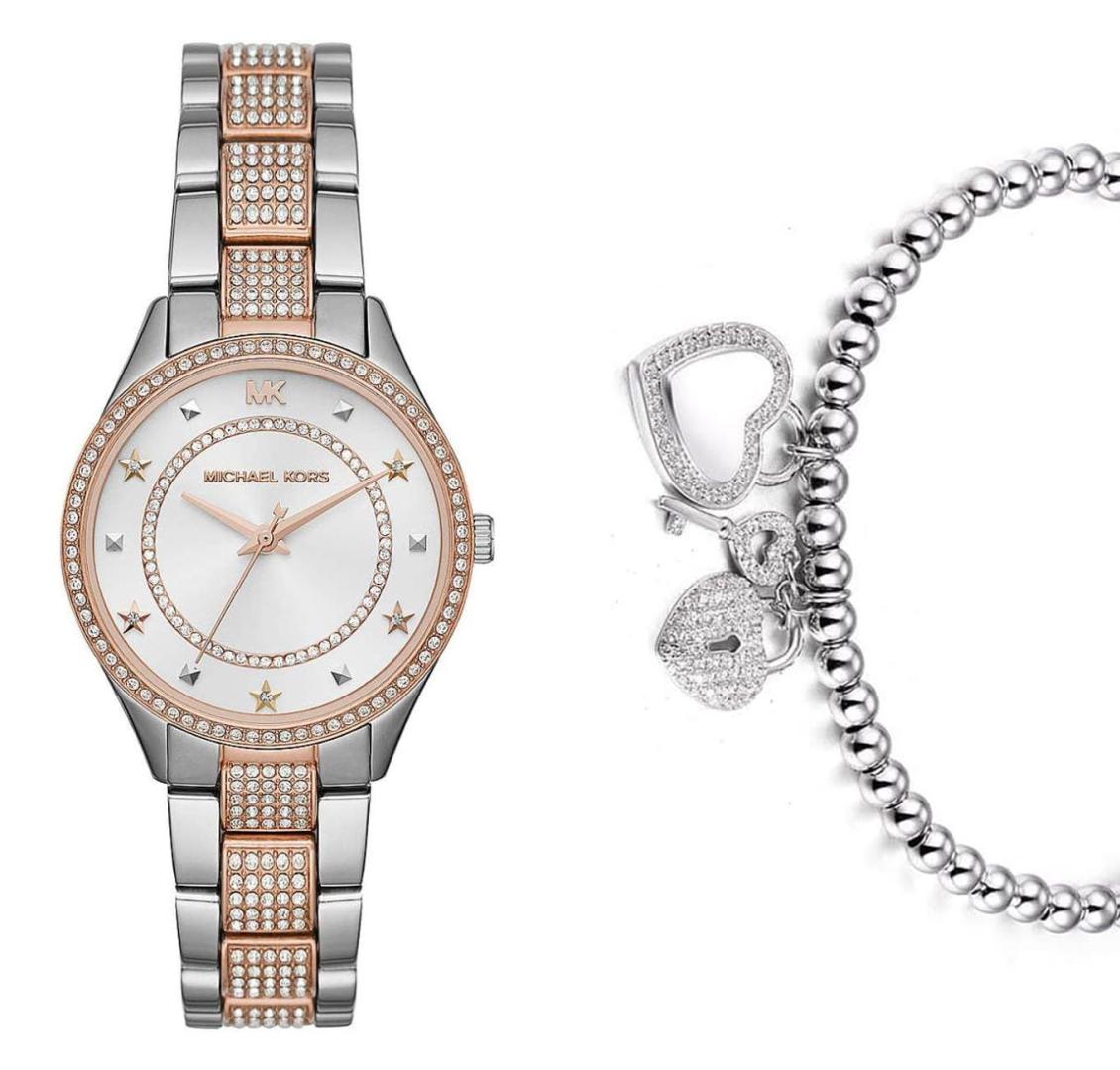 Buy Michael Kors Analog White Dial Two Tone Stainless Steel Women's Watch - MK4388 in Pakistan