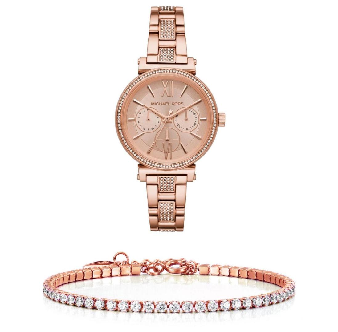 Buy Michael Kors Sofie Rose Gold Dial Rose Gold Steel Strap Watch for Women - MK4354 in Pakistan